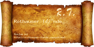 Rothauser Tünde névjegykártya